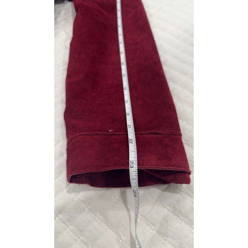 Vintage Brandon‎ Thomas Burgundy Red Suede Leather Blazer Jacket Womens M - Picture 8 of 8
